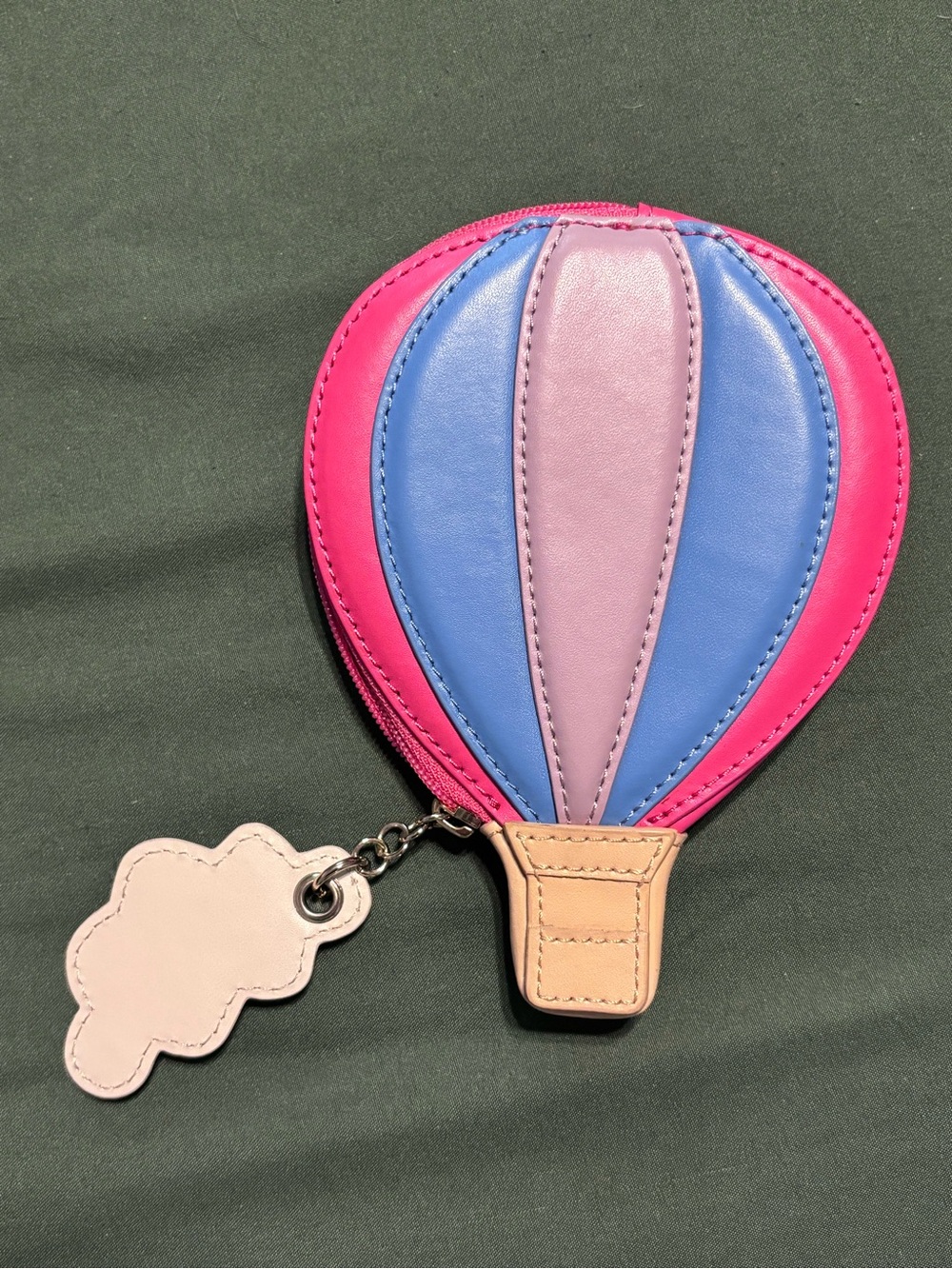 kate spade Hot Air Balloon Coin Purse - Pink, Blue, Lilac, Tan 100% leather RARE - Picture 13 of 14